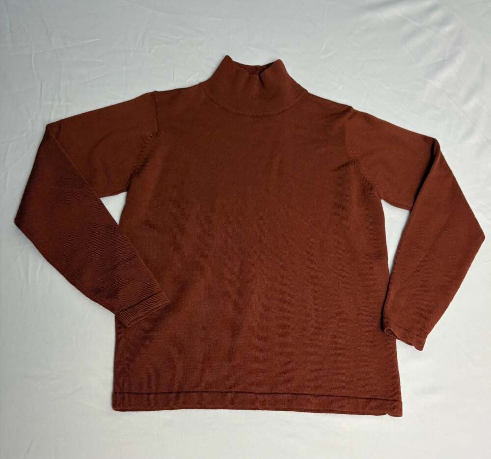 Vintage Copper Brown Turtleneck Long Sleeve Knit Sweater